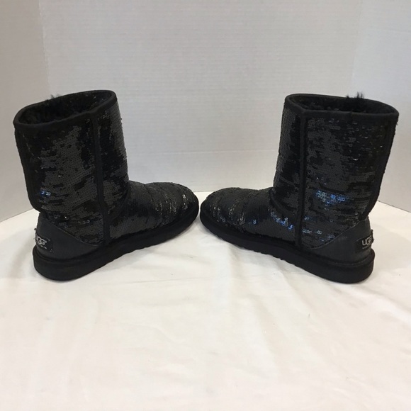 UGG Black Sequined Boots | Size 7 | Warm & Cozy | Pre-Loved - Picture 6 of 9